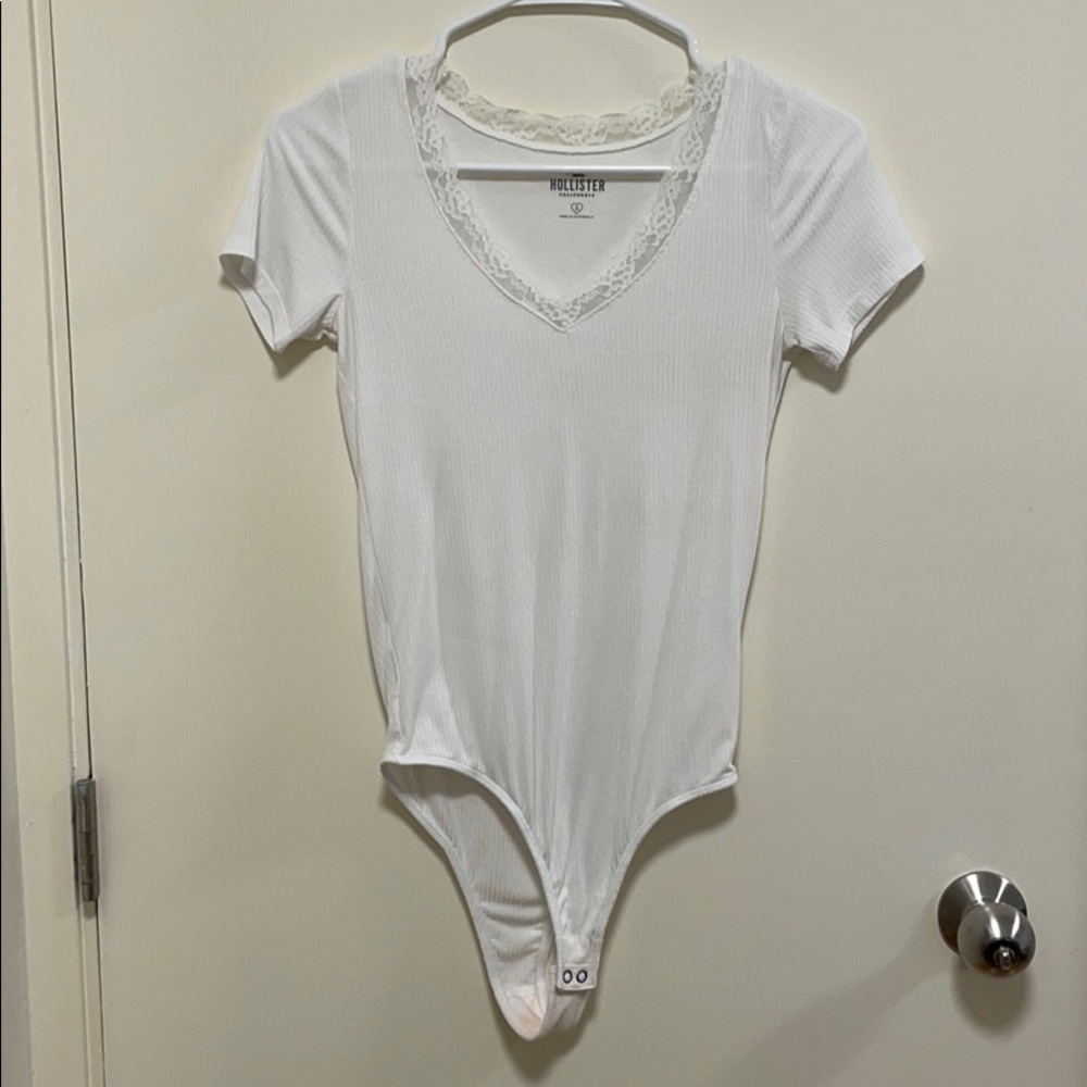 Lace-trim tee bodysuit